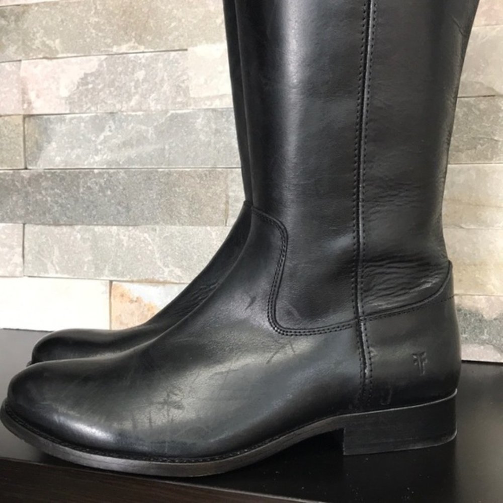 Frye Melissa Knee-high Zip Riding Moto Leather - Picture 3 of 16